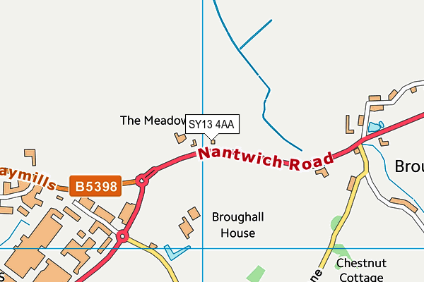 SY13 4AA map - OS VectorMap District (Ordnance Survey)