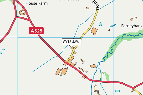 SY13 4AW map - OS VectorMap District (Ordnance Survey)