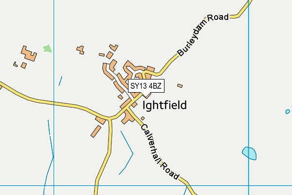 SY13 4BZ map - OS VectorMap District (Ordnance Survey)