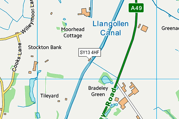 SY13 4HF map - OS VectorMap District (Ordnance Survey)