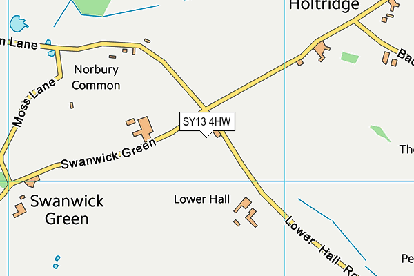 SY13 4HW map - OS VectorMap District (Ordnance Survey)