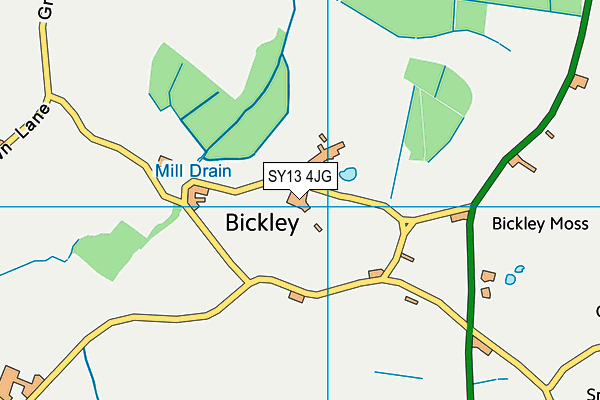 Bickley Playing Field map (SY13 4JG) - OS VectorMap District (Ordnance Survey)