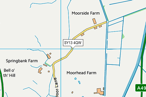 SY13 4QW map - OS VectorMap District (Ordnance Survey)