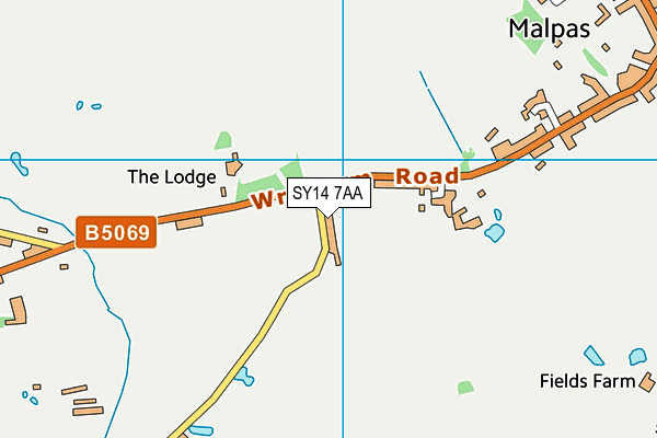 SY14 7AA map - OS VectorMap District (Ordnance Survey)