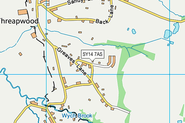 SY14 7AS map - OS VectorMap District (Ordnance Survey)