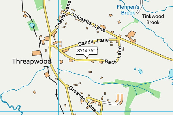 SY14 7AT map - OS VectorMap District (Ordnance Survey)