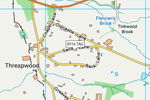 SY14 7AU map - OS VectorMap District (Ordnance Survey)
