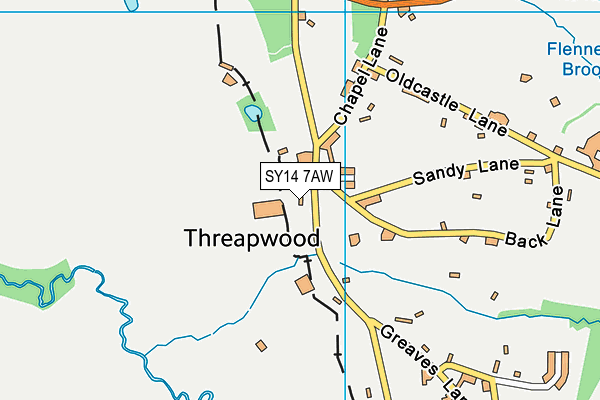 SY14 7AW map - OS VectorMap District (Ordnance Survey)