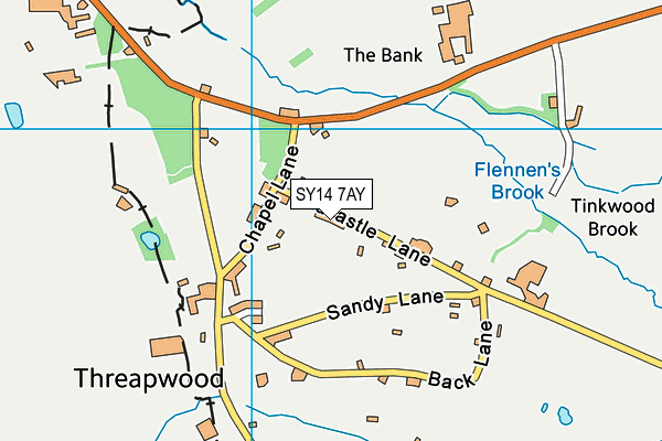 SY14 7AY map - OS VectorMap District (Ordnance Survey)