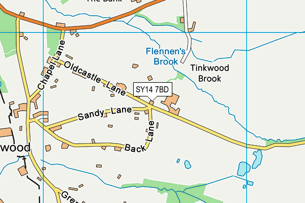 SY14 7BD map - OS VectorMap District (Ordnance Survey)