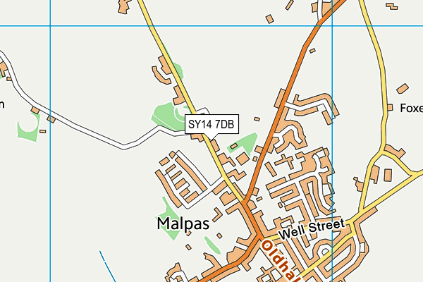 SY14 7DB map - OS VectorMap District (Ordnance Survey)