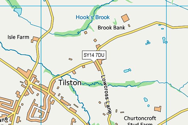 SY14 7DU map - OS VectorMap District (Ordnance Survey)