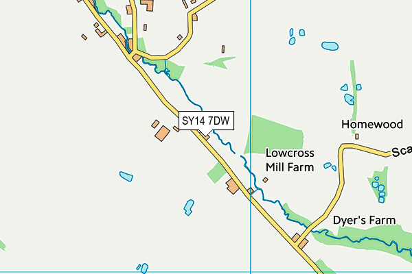 SY14 7DW map - OS VectorMap District (Ordnance Survey)