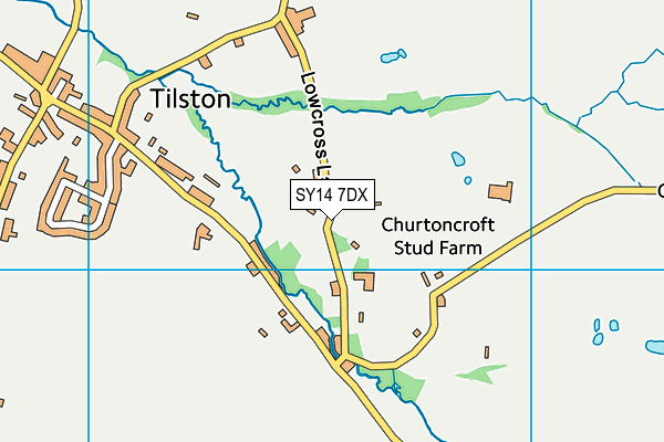 SY14 7DX map - OS VectorMap District (Ordnance Survey)