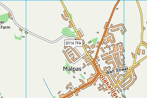 SY14 7FA map - OS VectorMap District (Ordnance Survey)