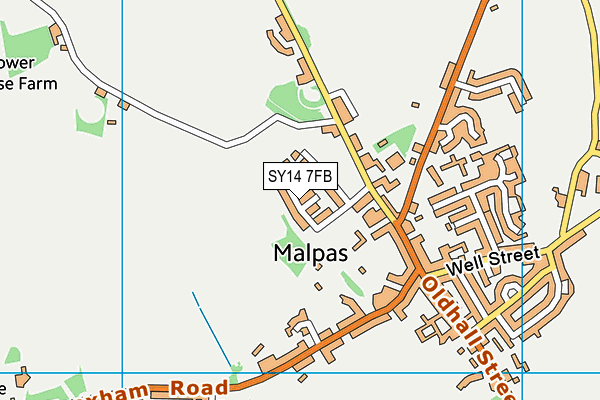 SY14 7FB map - OS VectorMap District (Ordnance Survey)