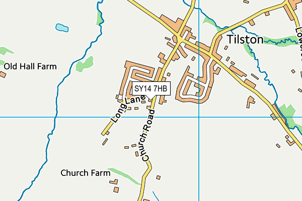 Tilston Playing Fields map (SY14 7HB) - OS VectorMap District (Ordnance Survey)