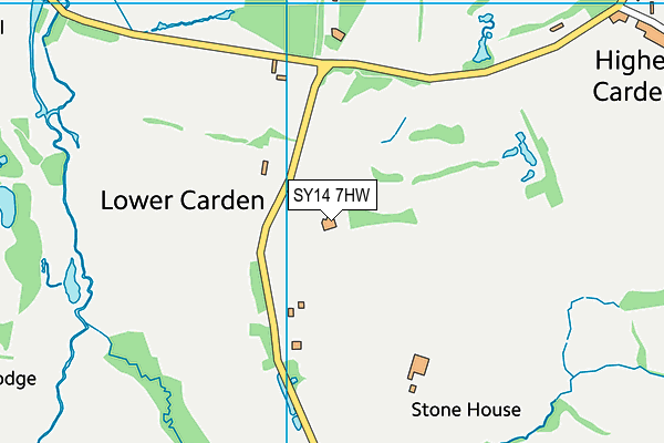 SY14 7HW map - OS VectorMap District (Ordnance Survey)