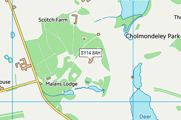 Cholmondeley Cricket Club map (SY14 8AH) - OS VectorMap District (Ordnance Survey)