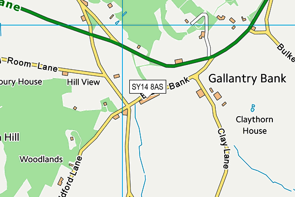 SY14 8AS map - OS VectorMap District (Ordnance Survey)