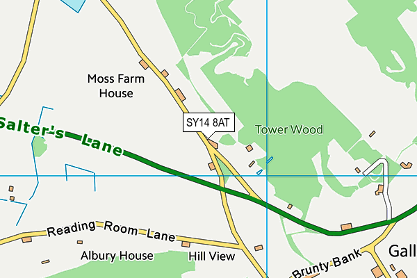 SY14 8AT map - OS VectorMap District (Ordnance Survey)