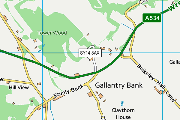 SY14 8AX map - OS VectorMap District (Ordnance Survey)