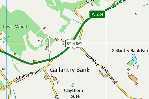 SY14 8AY map - OS VectorMap District (Ordnance Survey)