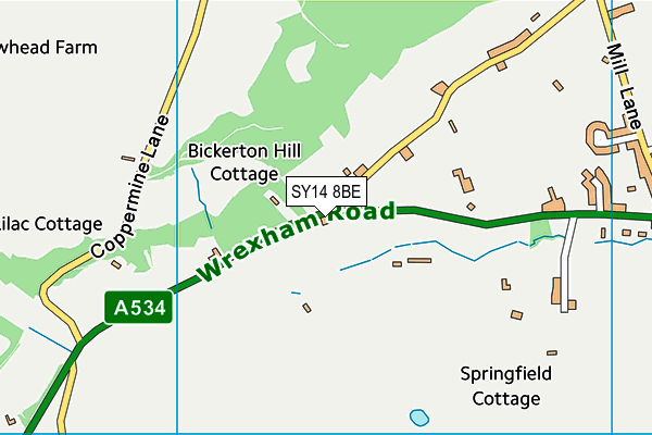 SY14 8BE map - OS VectorMap District (Ordnance Survey)