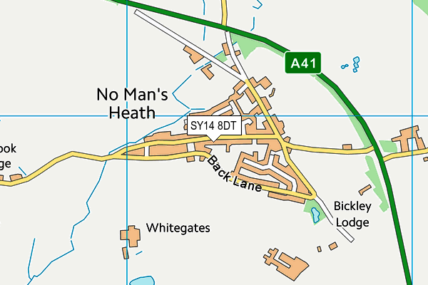 SY14 8DT map - OS VectorMap District (Ordnance Survey)