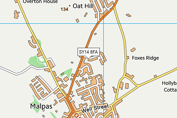 SY14 8FA map - OS VectorMap District (Ordnance Survey)