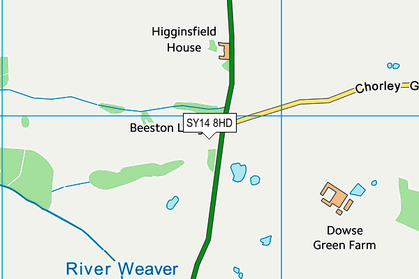 SY14 8HD map - OS VectorMap District (Ordnance Survey)