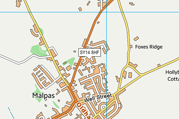 SY14 8HF map - OS VectorMap District (Ordnance Survey)