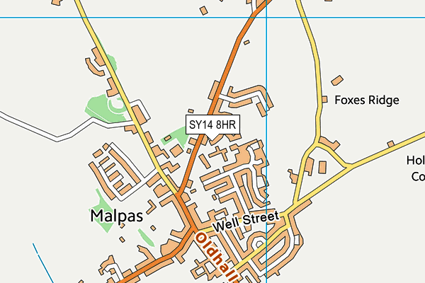 SY14 8HR map - OS VectorMap District (Ordnance Survey)
