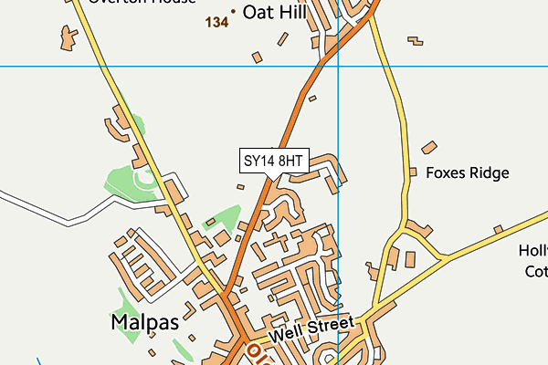 SY14 8HT map - OS VectorMap District (Ordnance Survey)