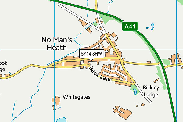 SY14 8HW map - OS VectorMap District (Ordnance Survey)