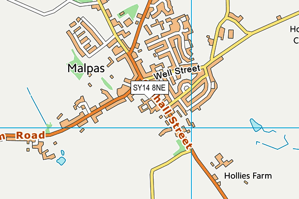 SY14 8NE map - OS VectorMap District (Ordnance Survey)