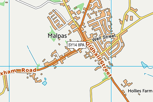 SY14 8PA map - OS VectorMap District (Ordnance Survey)
