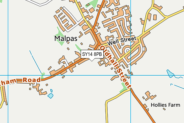 SY14 8PB map - OS VectorMap District (Ordnance Survey)