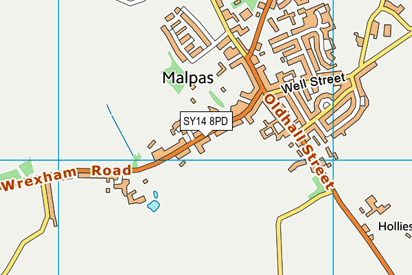 SY14 8PD map - OS VectorMap District (Ordnance Survey)