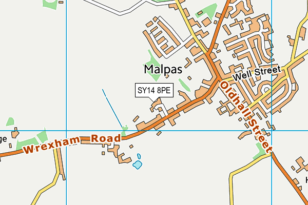 SY14 8PE map - OS VectorMap District (Ordnance Survey)