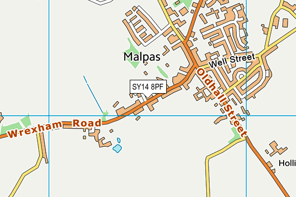 SY14 8PF map - OS VectorMap District (Ordnance Survey)