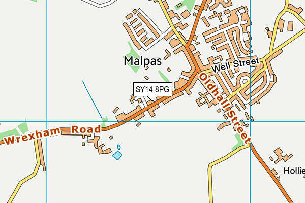 SY14 8PG map - OS VectorMap District (Ordnance Survey)