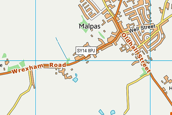 SY14 8PJ map - OS VectorMap District (Ordnance Survey)