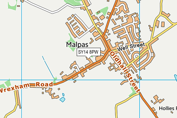 SY14 8PW map - OS VectorMap District (Ordnance Survey)