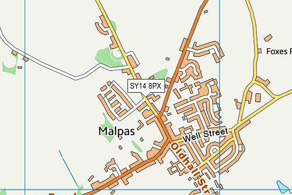 SY14 8PX map - OS VectorMap District (Ordnance Survey)