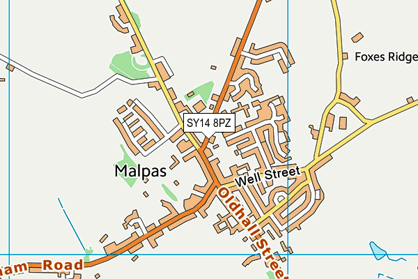 SY14 8PZ map - OS VectorMap District (Ordnance Survey)