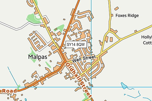 SY14 8QW map - OS VectorMap District (Ordnance Survey)