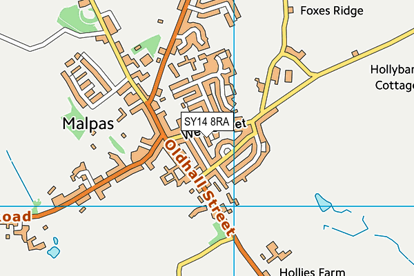 SY14 8RA map - OS VectorMap District (Ordnance Survey)