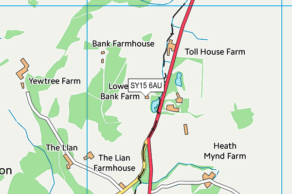 SY15 6AU map - OS VectorMap District (Ordnance Survey)