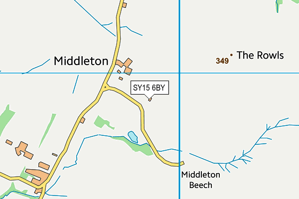 SY15 6BY map - OS VectorMap District (Ordnance Survey)